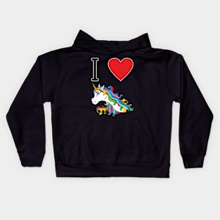 I love cute colourful sweet unicorn Kids Hoodie